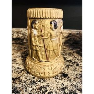 Antique Art Deco Egyptian Revival Art Pottery Urn Vase Tourist Piece  “540”
